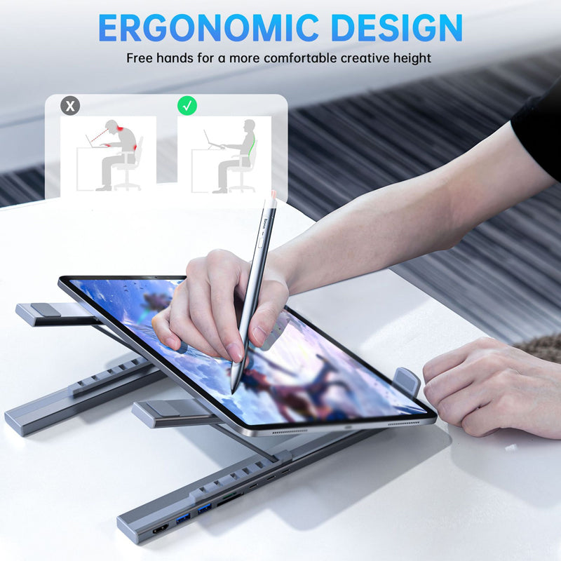 Gluschwein - 💻 45% RABATT! ⚡ 2-in-1 USB-C Dockingstation & Laptopständer – 8 Ports, 4K HDMI & Höhenverstellbar für Mehr Produktivität 🖥️