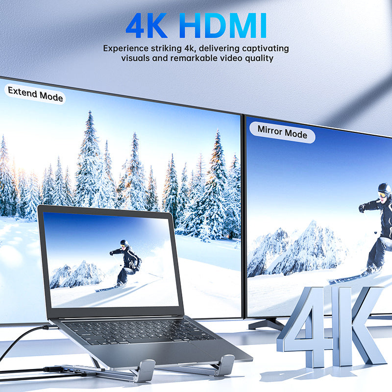 Gluschwein - 💻 45% RABATT! ⚡ 2-in-1 USB-C Dockingstation & Laptopständer – 8 Ports, 4K HDMI & Höhenverstellbar für Mehr Produktivität 🖥️
