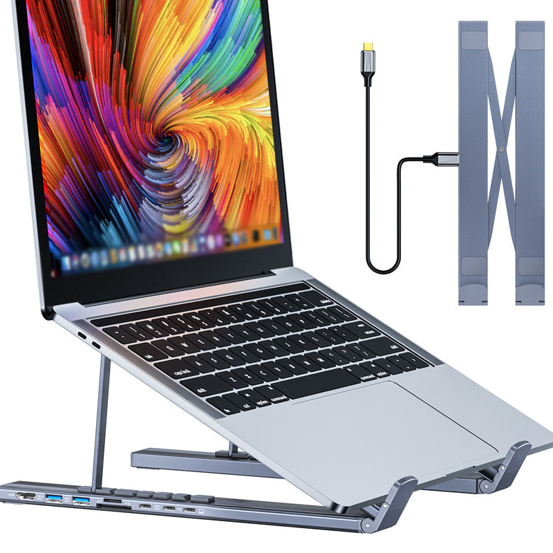 Gluschwein - 💻 45% RABATT! ⚡ 2-in-1 USB-C Dockingstation & Laptopständer – 8 Ports, 4K HDMI & Höhenverstellbar für Mehr Produktivität 🖥️
