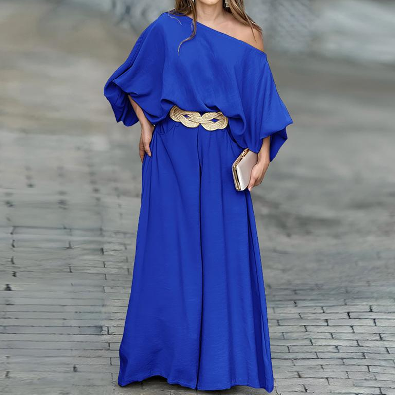 😍Zeitlich begrenzter Rabatt 49% 💥Set aus One-Shoulder-Top und Hose mit weitem Bein