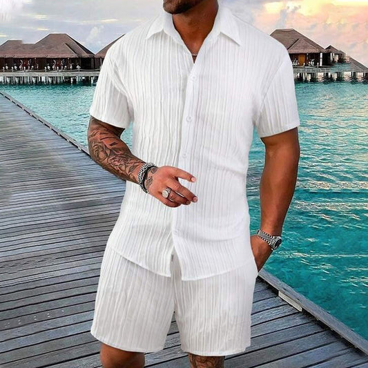 Gluschwein - Herren Freizeit Set – Kurzarm Hemd & Shorts, Locker und Bequem für Strand und Freizeit👕👖