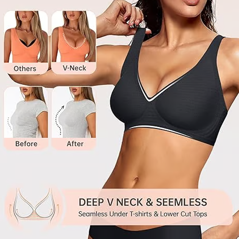 Gluschwein - ⏳Begrenzte Zeit 50% Rabatt💥Nahtloser Push-up-BH mit tiefem V-Ausschnitt und ohne Bügel