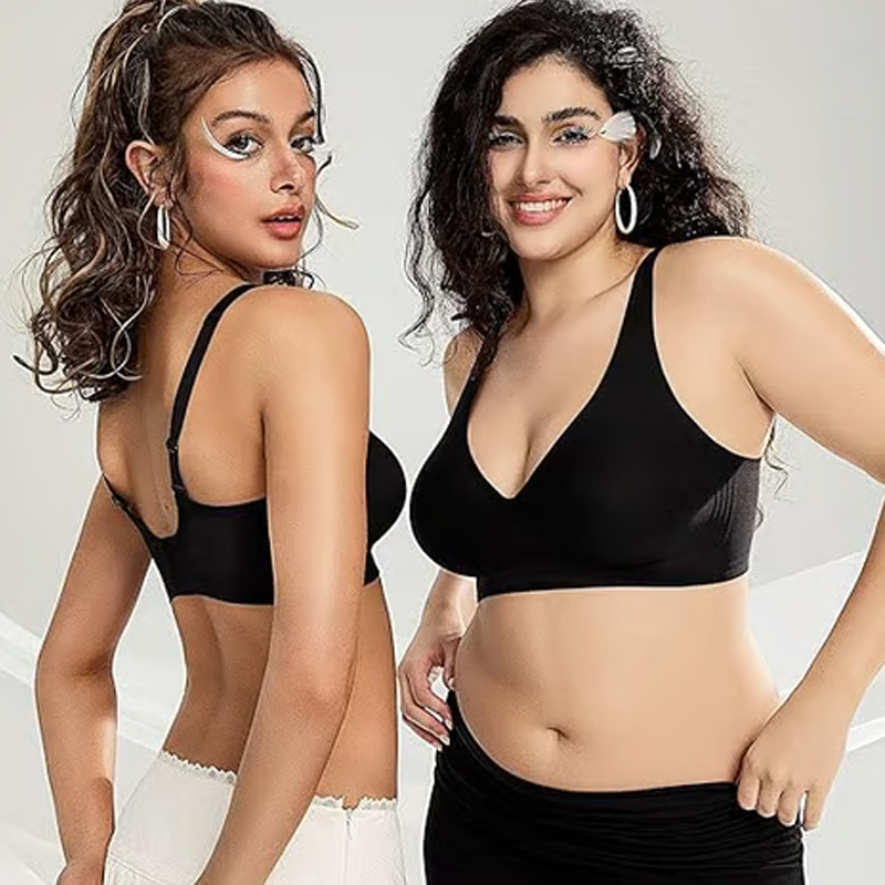 Gluschwein - ⏳Begrenzte Zeit 50% Rabatt💥Nahtloser Push-up-BH mit tiefem V-Ausschnitt und ohne Bügel