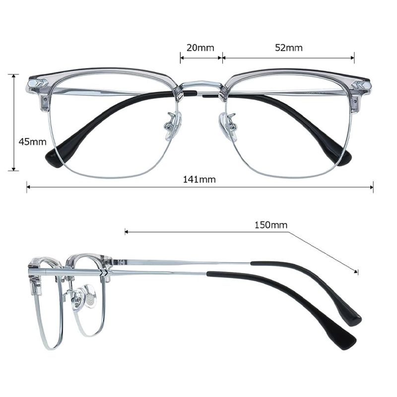 🔥Solange der Vorrat reicht 40 % Rabatt!🎉Modische halbrandlose Brille mit Blaulichtschutz