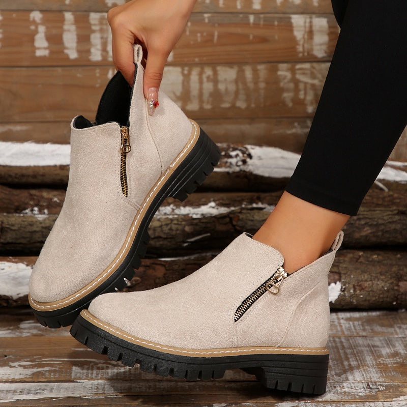 UrbanWalk | Damen-Stiefeletten mit runder Spitze und seitlichem Reißverschluss
