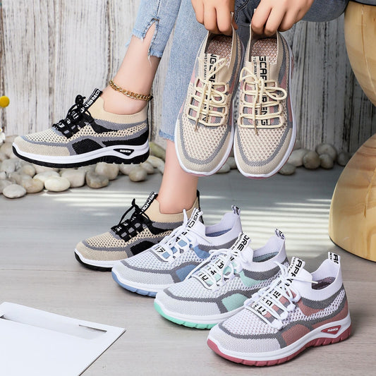 Gluschwein - 👟 Damen Laufschuhe mit Schnürung – Atmungsaktives Mesh – Gepolsterte Sohle – Rutschfest & Leicht – Für Sport & Freizeit