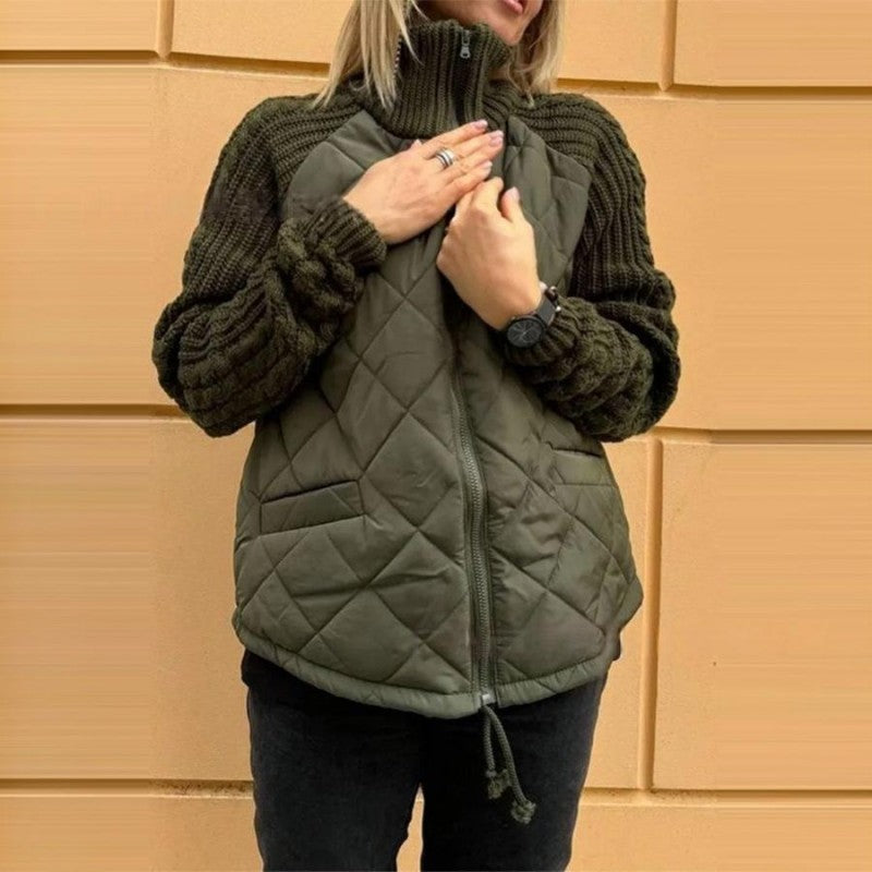 CozyCharm Damen Patchwork Steppjacke | 50% Rabatt