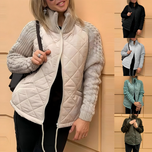 CozyCharm Damen Patchwork Steppjacke | 50% Rabatt