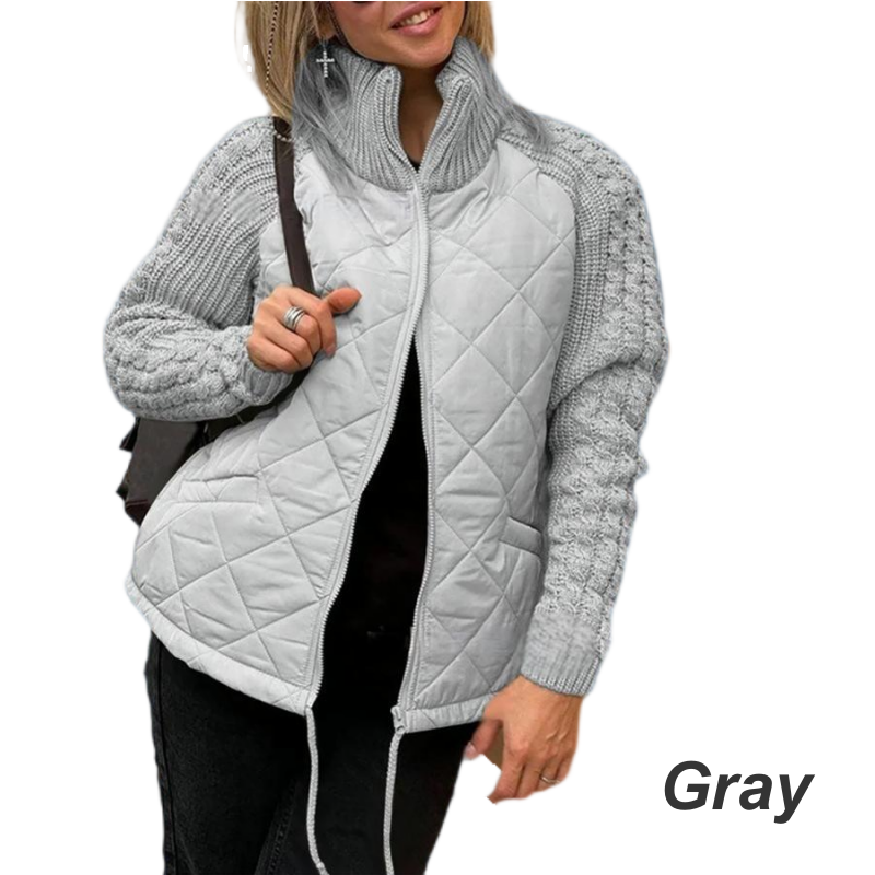 CozyCharm Damen Patchwork Steppjacke | 50% Rabatt