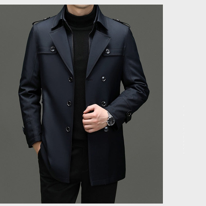 📢📢50%Rabatt!!!🎉✨Mittellanger Trenchcoat für Herren mit herausnehmbarem Innenfutter