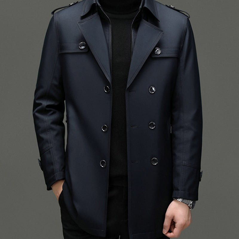 📢📢50%Rabatt!!!🎉✨Mittellanger Trenchcoat für Herren mit herausnehmbarem Innenfutter