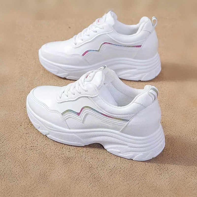 Atmungsaktive Damen-Freizeitschuhe mit dicker Sohle