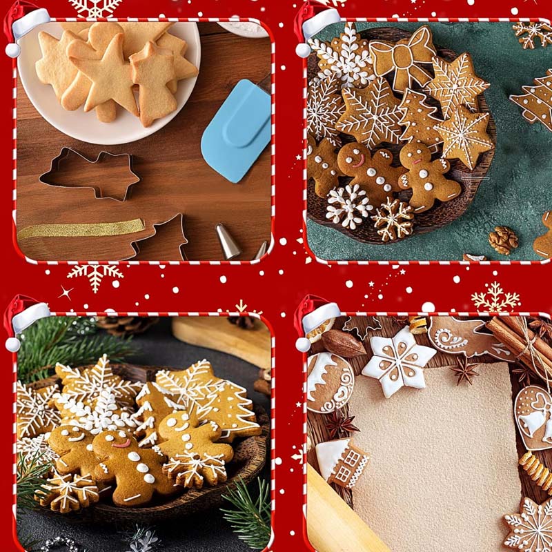 BakeJoy – 24-teiliges Edelstahl-Set Weihnachts-Ausstechformen
