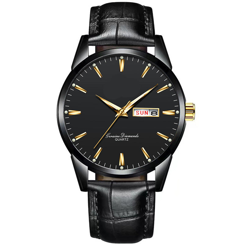 Gluschwein - ⌚ 53% RABATT! ✨ Klassische Armbanduhr – Tages- & Datumsanzeige, leuchtend, kratzfestes Glas & Kunstlederband ⏱️