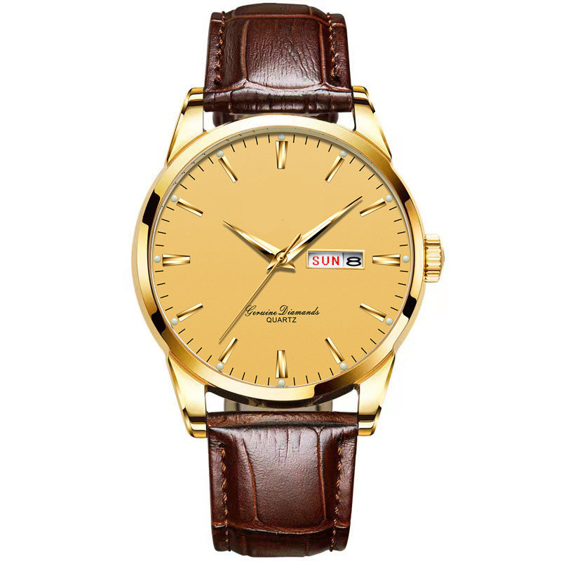 Gluschwein - ⌚ 53% RABATT! ✨ Klassische Armbanduhr – Tages- & Datumsanzeige, leuchtend, kratzfestes Glas & Kunstlederband ⏱️