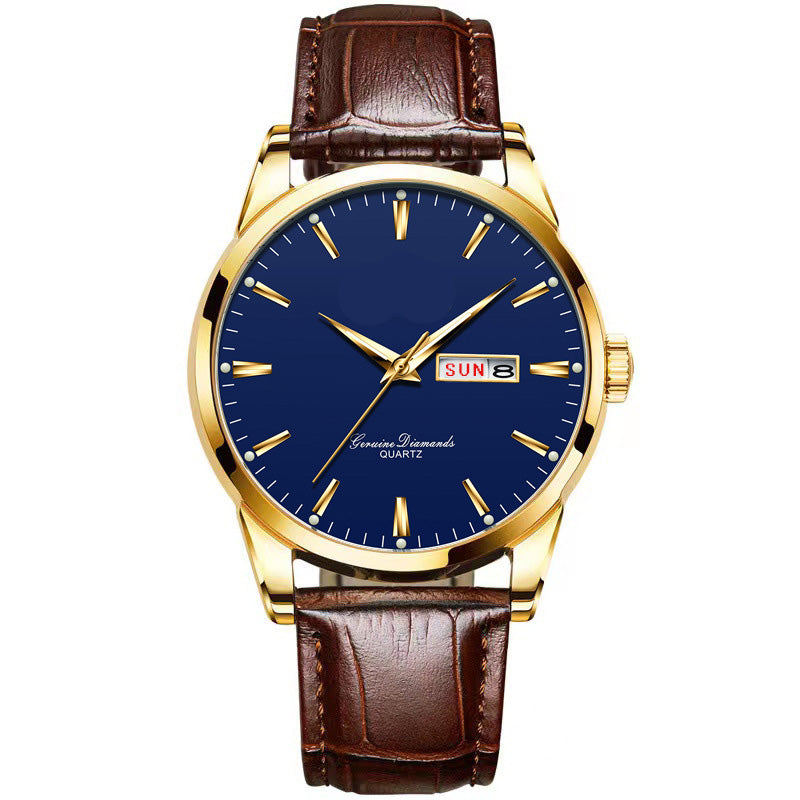 Gluschwein - ⌚ 53% RABATT! ✨ Klassische Armbanduhr – Tages- & Datumsanzeige, leuchtend, kratzfestes Glas & Kunstlederband ⏱️