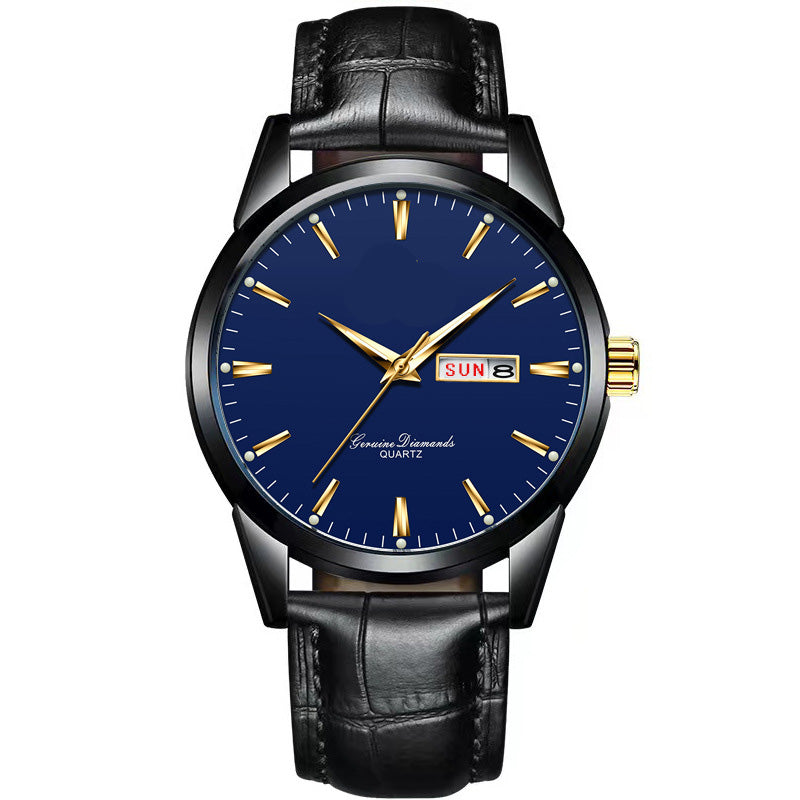 Gluschwein - ⌚ 53% RABATT! ✨ Klassische Armbanduhr – Tages- & Datumsanzeige, leuchtend, kratzfestes Glas & Kunstlederband ⏱️