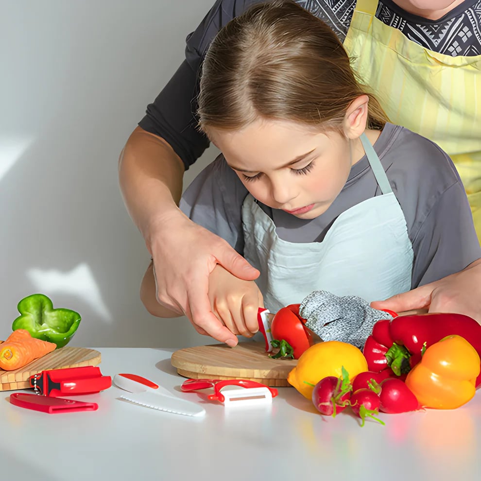 ✂️ 50 % RABATT! ✂️ Montessori-Küchenset für Kinder – Sichere Messer, Schneidebretter und Ausstechformen für kleine Köche 🍓🔪