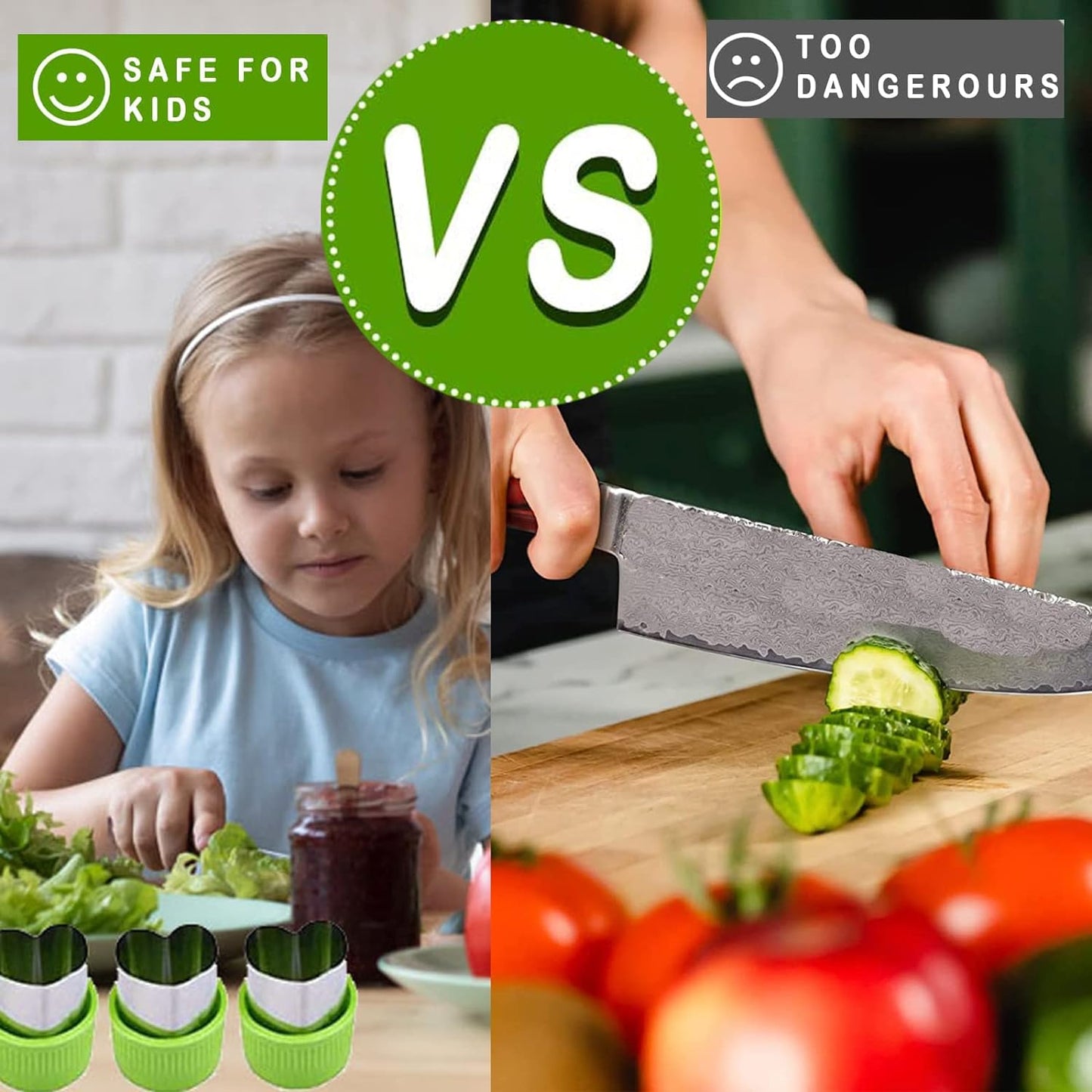 ✂️ 50 % RABATT! ✂️ Montessori-Küchenset für Kinder – Sichere Messer, Schneidebretter und Ausstechformen für kleine Köche 🍓🔪