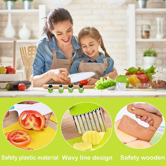 Gluschwein - ✂️ 50 % RABATT! ✂️ Montessori-Küchenset für Kinder – Sichere Messer, Schneidebretter und Ausstechformen für kleine Köche 🍓🔪