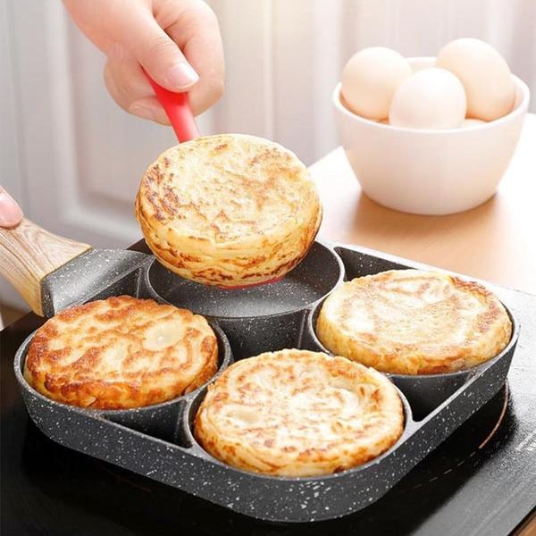 🍳🥚 Vier-Loch Eierpfanne – Perfektes Omelett & Frühstück in nur 5 Minuten!