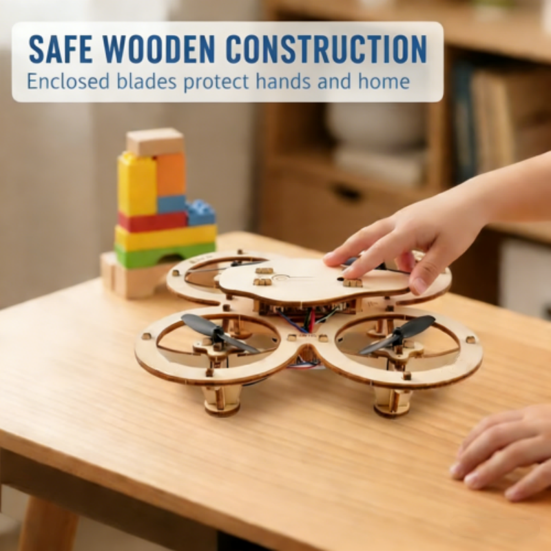 ✈️🚁 50% RABATT! DIY-Holz-Drohnen-Bausatz für Kinder – Höhenstabilisierung, stabile Fernsteuerung & extra Sicherheit! 🎁✨