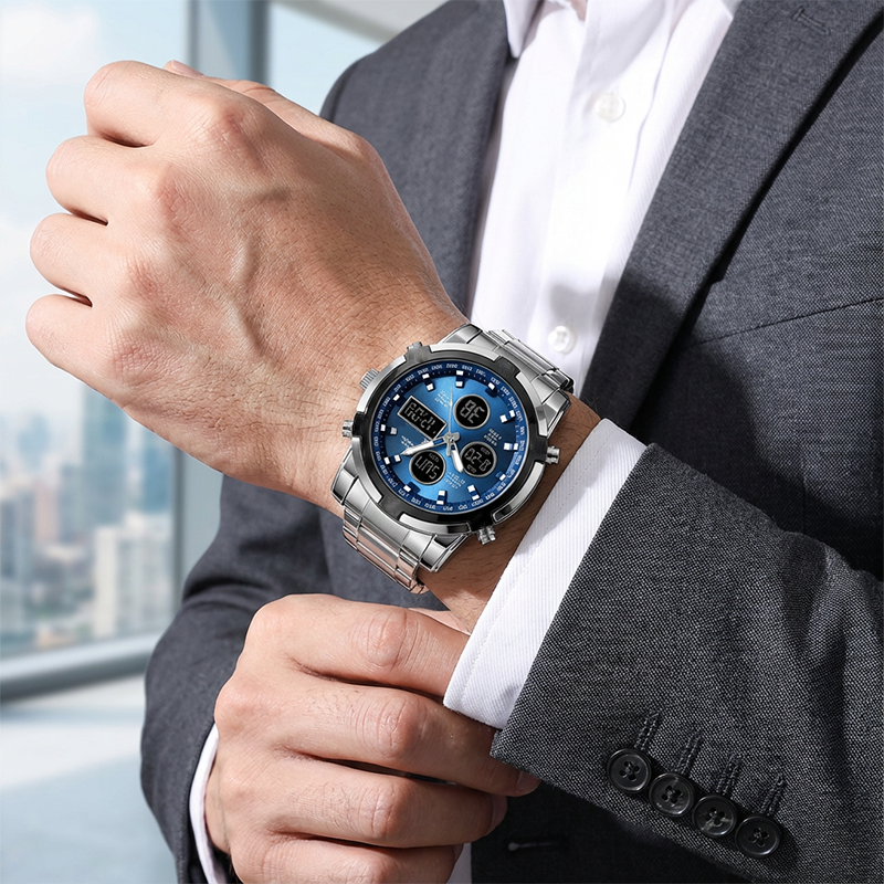 Gluschwein - ✨⌚Wasserdichte Militäruhr für Herren – Analog-Digital, Edelstahl & Stoßfest 🛡️