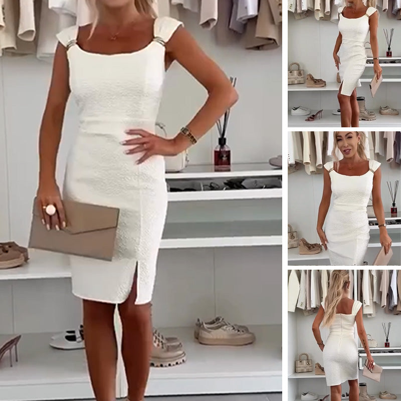 🌺 LIMITIERT: 49% RABATT! 🔥Elegantes, figurbetontes Damenkleid mit Seitenschlitz