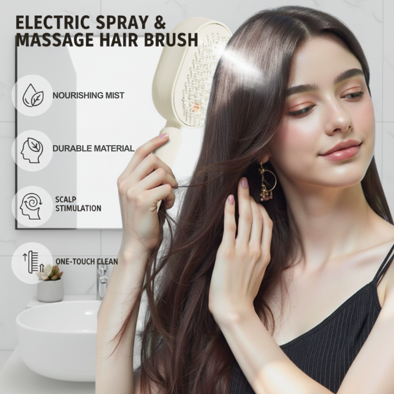 Elektrische Sprüh- und Massage-Haarbürste