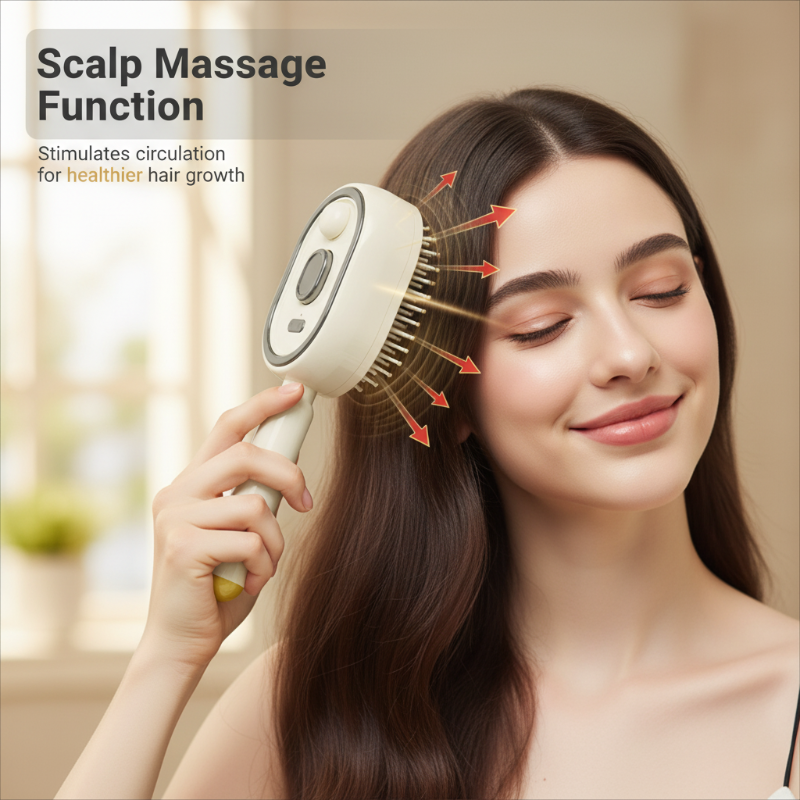 Elektrische Sprüh- und Massage-Haarbürste