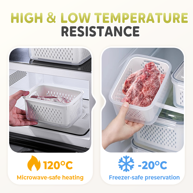 🥗 49% Rabatt! 🧊 5er-Set Kühlschrank-Aufbewahrungsboxen – stapelbare Obstboxen mit abnehmbarem Sieb, BPA-frei, ideal für Picknicks und Camping 🥦