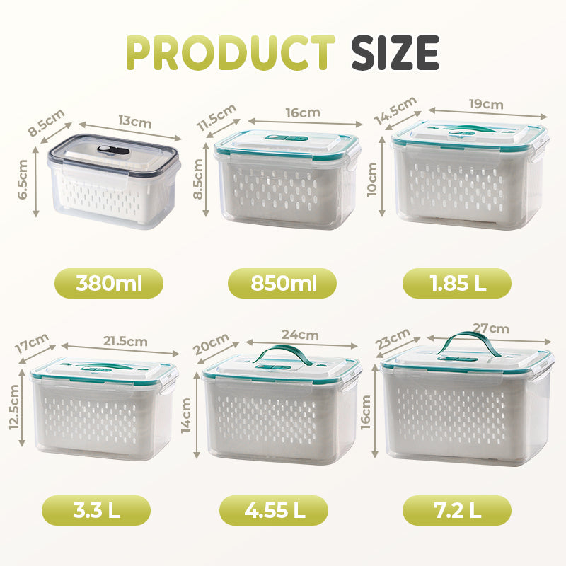 🥗 49% Rabatt! 🧊 5er-Set Kühlschrank-Aufbewahrungsboxen – stapelbare Obstboxen mit abnehmbarem Sieb, BPA-frei, ideal für Picknicks und Camping 🥦