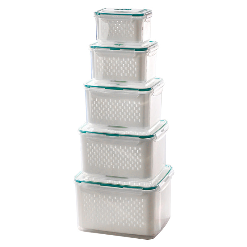 🥗 49% Rabatt! 🧊 5er-Set Kühlschrank-Aufbewahrungsboxen – stapelbare Obstboxen mit abnehmbarem Sieb, BPA-frei, ideal für Picknicks und Camping 🥦