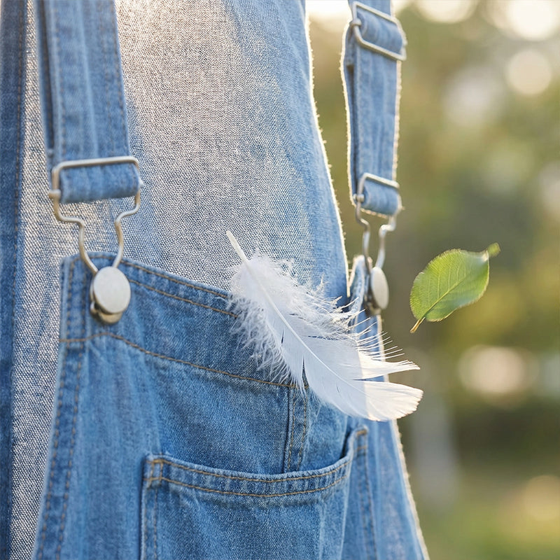 Gluschwein - Ärmellose Damen Jeans-Latzhose mit weitem Bein