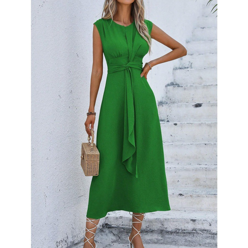 🔥🎁 Neuheit 2026 ✨👗 Elegantes Kleid mit Rundhalsausschnitt 💛