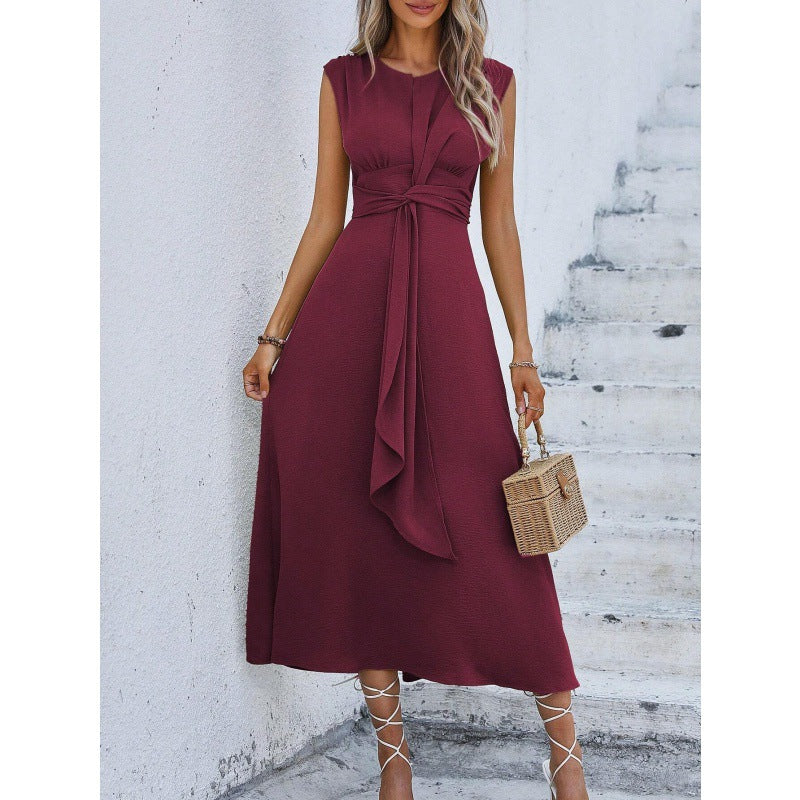 🔥🎁 Neuheit 2026 ✨👗 Elegantes Kleid mit Rundhalsausschnitt 💛