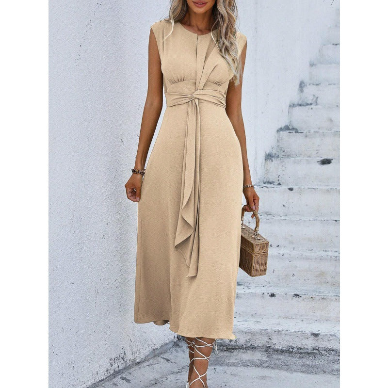 🔥🎁 Neuheit 2026 ✨👗 Elegantes Kleid mit Rundhalsausschnitt 💛