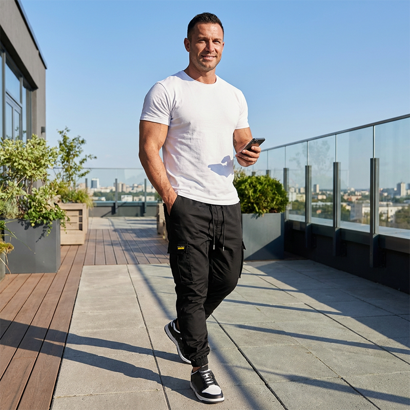 Gluschwein - 🌞 Sommerneuheiten – Jetzt bis zu 50% sparen! 💰 Lässige Cargohose für Herren mit Kordelzug