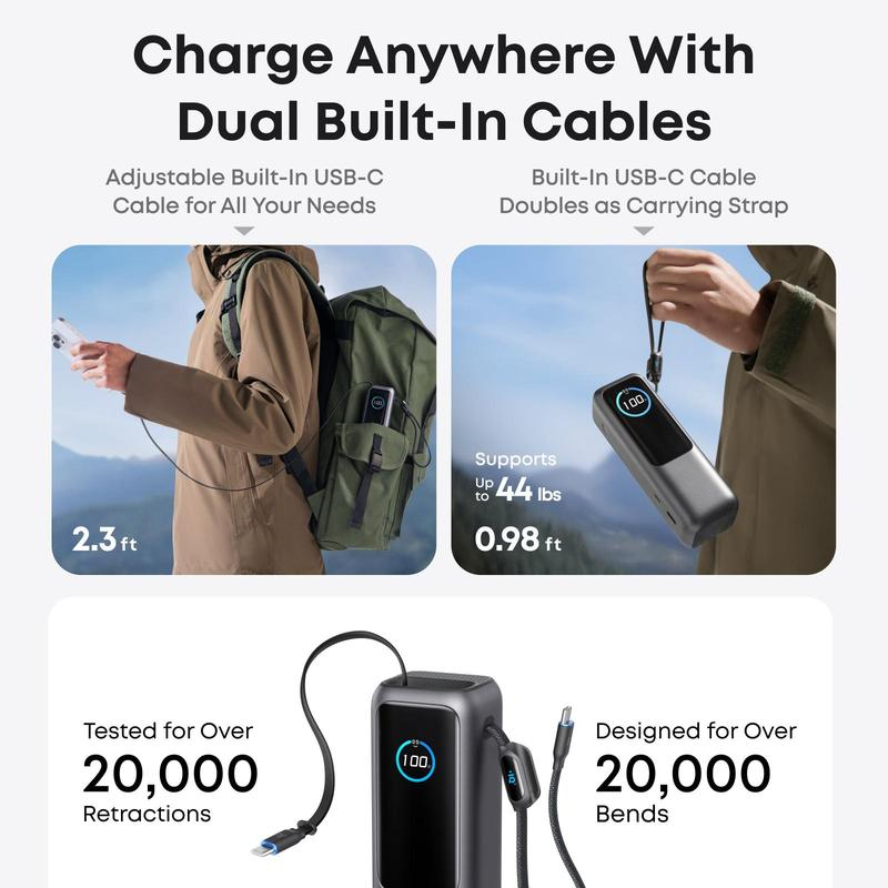 Gluschwein - 🔥 57 % Rabatt！！🔌Tragbares Ladegerät mit integriertem Kabel