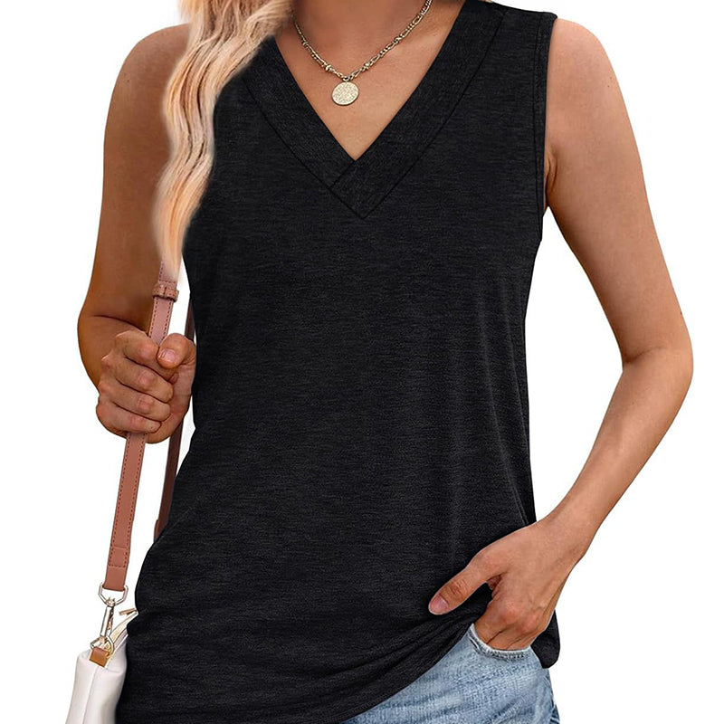 😍Zeitlich begrenzter Rabatt 49% 💥 Lässiges, locker sitzendes Tanktop mit V-Ausschnitt für Damen