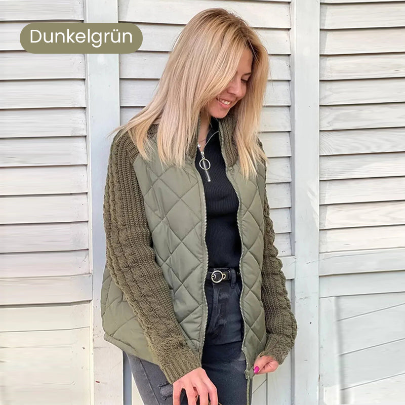 🔥Solange der Vorrat reicht 50% Rabatt!🎉Gestrickte Patchwork-Pufferjacke für Damen