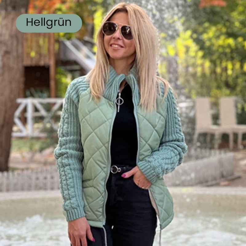 🔥Solange der Vorrat reicht 50% Rabatt!🎉Gestrickte Patchwork-Pufferjacke für Damen