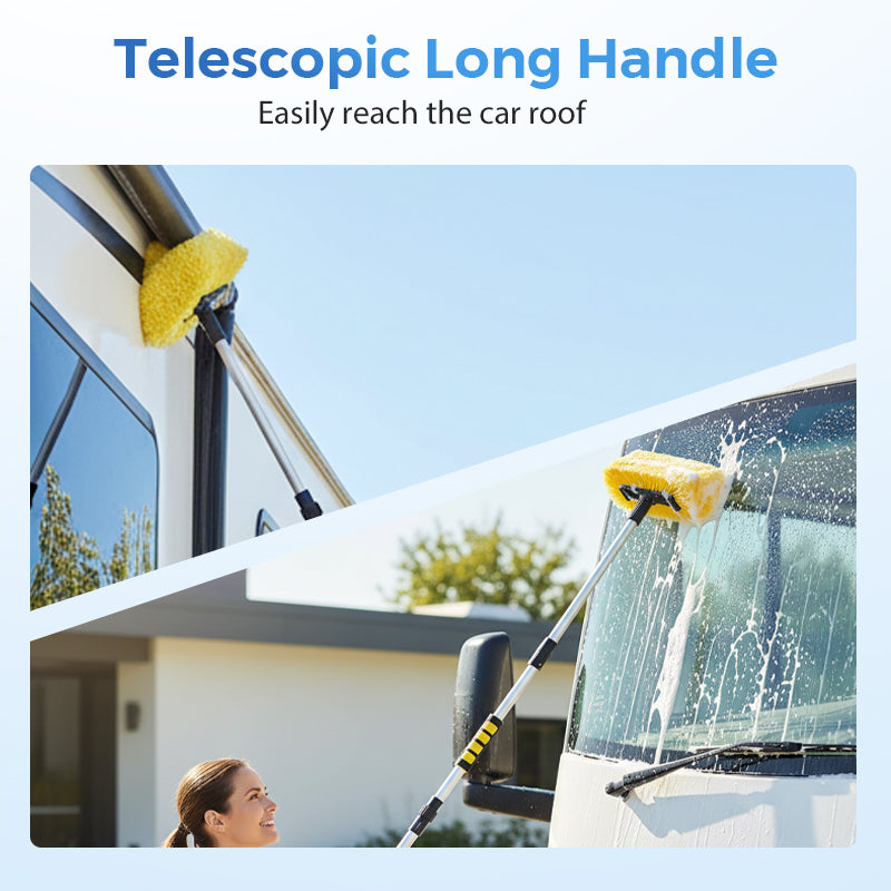 Gluschwein - 🚗 Ausziehbare Autowaschbürste – 60" langer Stiel, 360° Reinigung! ✨ Höher reichen, smarter schrubben – schonend zum Lack, hart gegen Schmutz! 🧼💦
