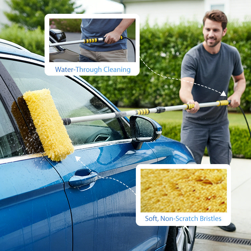 Gluschwein - 🚗 Ausziehbare Autowaschbürste – 60" langer Stiel, 360° Reinigung! ✨ Höher reichen, smarter schrubben – schonend zum Lack, hart gegen Schmutz! 🧼💦