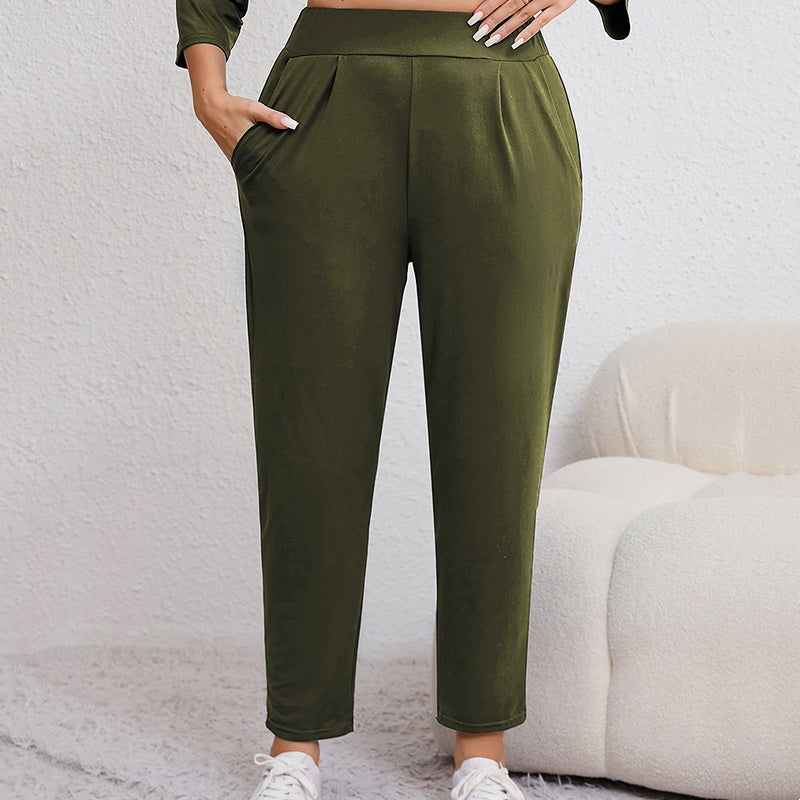Gluschwein - Damen-Karottenhose in großen Größen mit Taschen