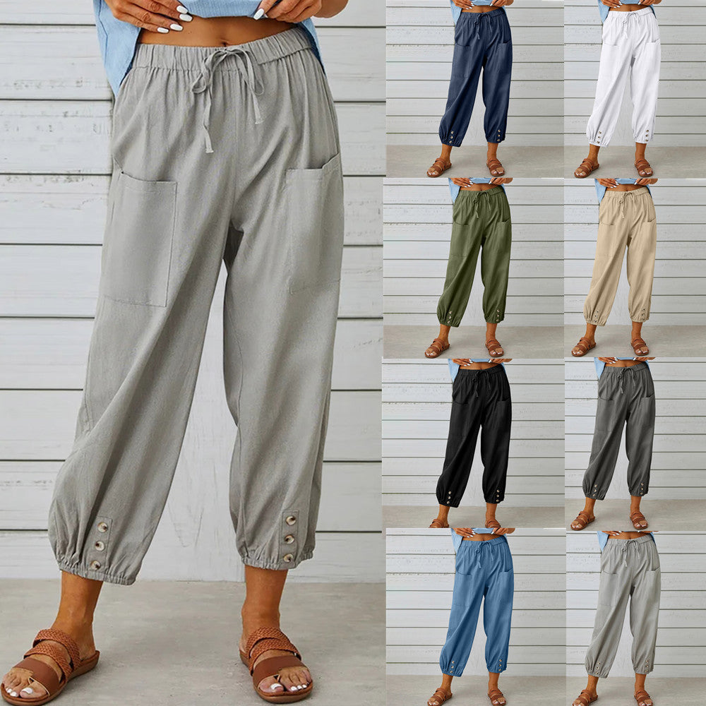 Gluschwein - 👖 💞 Weite Gerade Damenhose aus Baumwolle & Leinen – Atmungsaktiv, Schmeichelhafte Passform & Praktische Taschen ✨