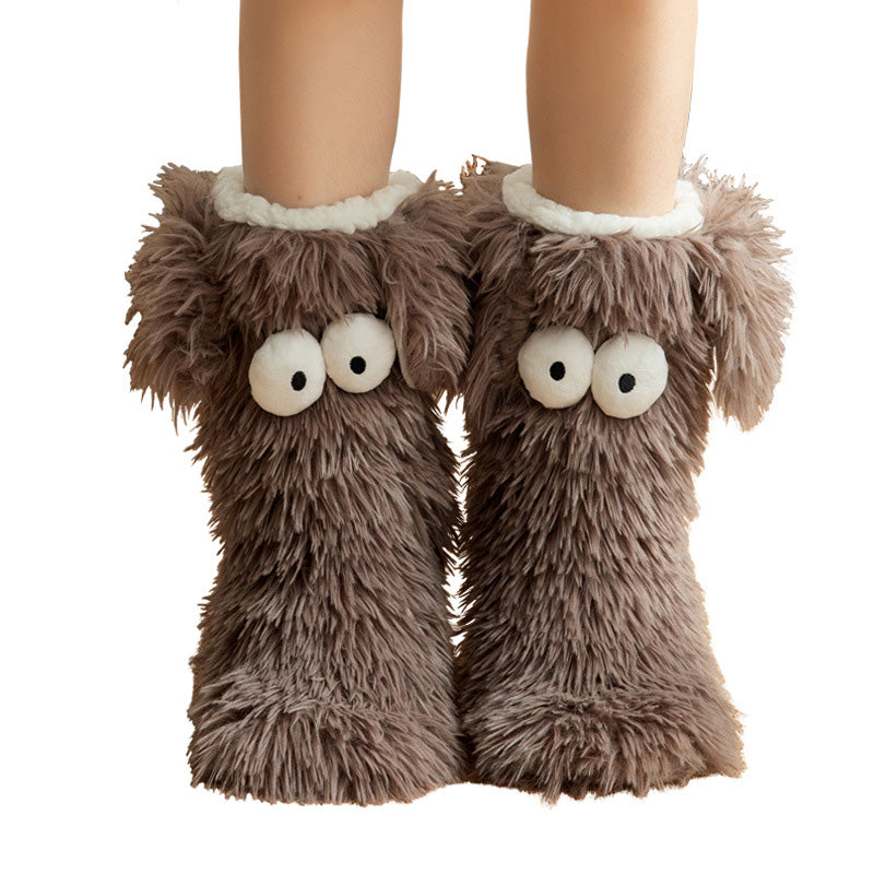 💗LETZTER TAG DES SALE – 50 % RABATT⚡ÜBER 50.000 VERKAUFT💕Plüsch-Hausschuhe für Damen, Socken, Bodensocken, Winter, für zu Hause, dick, mit Fleece gefüttert, rutschfest, Plüsch-Schneesocken für Erwachsene, Schuhüberzüge