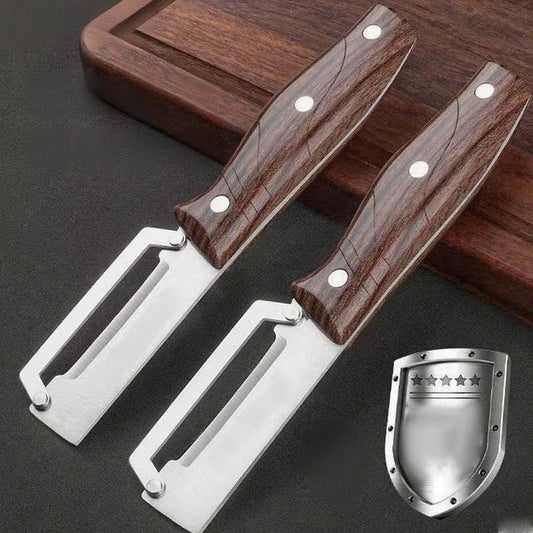 Gluschwein - 🥕 KAUFE 1 ERHALTE 1 GRATIS! 🔪 Multifunktions-Schäler – Rasiermesserscharfe Klinge, Ergonomischer Holzgriff & Integrierter Flaschenöffner für Die Küche ✨