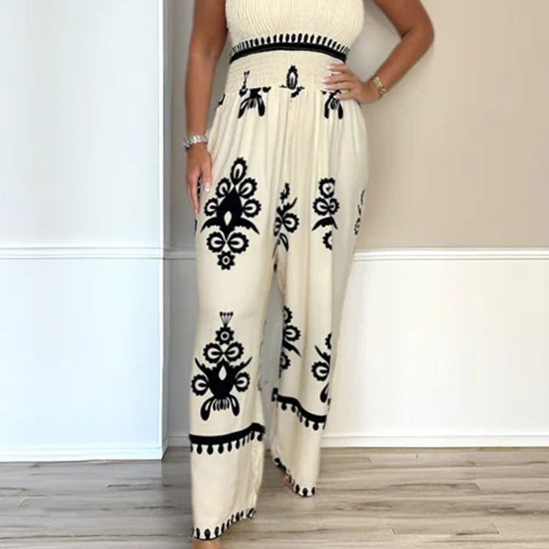 💥Sommer-Rabattaktion 49% RABATT💥 Damen Ärmelloser Halfter-Jumpsuit mit weitem Bein
