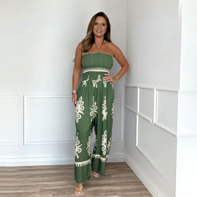 💥Sommer-Rabattaktion 49% RABATT💥 Damen Ärmelloser Halfter-Jumpsuit mit weitem Bein